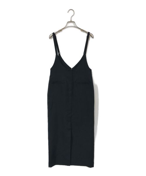 Noble（ノーブル）Noble (ノーブル) スラブオックスロングサロペットスカート ブラック サイズ:Ｆreeの古着・服飾アイテム