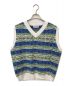 TTT MSW（ティーモダンストリートウェア）の古着「Graffiti Knit Vest」｜ホワイト×ブルー