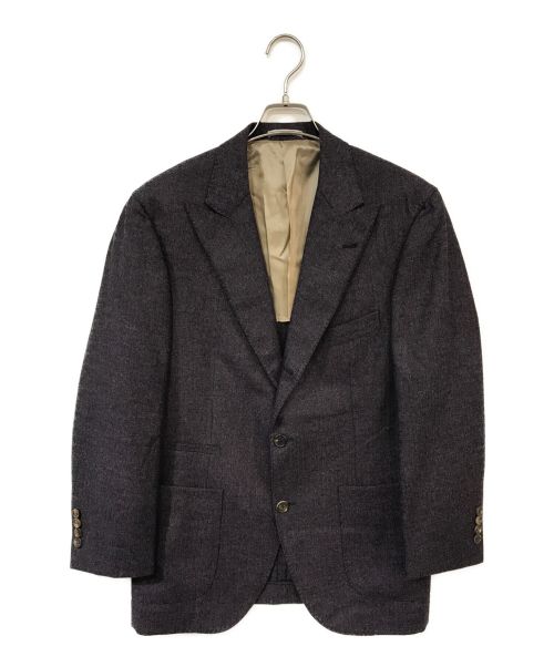 BRUNELLO CUCINELLI（ブルネロクチネリ）BRUNELLO CUCINELLI (ブルネロクチネリ) カシミヤシルク混テーラードジャケット パープル サイズ:50の古着・服飾アイテム
