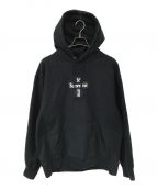 SUPREMEシュプリーム）の古着「Cross box logo hooded sweatshirt」｜ブラック