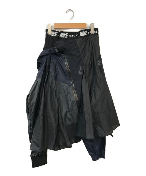 NIKE（ナイキ）NIKE (ナイキ) sacai (サカイ) 再構築ナイロンスカート ブラック サイズ:Sの古着・服飾アイテム
