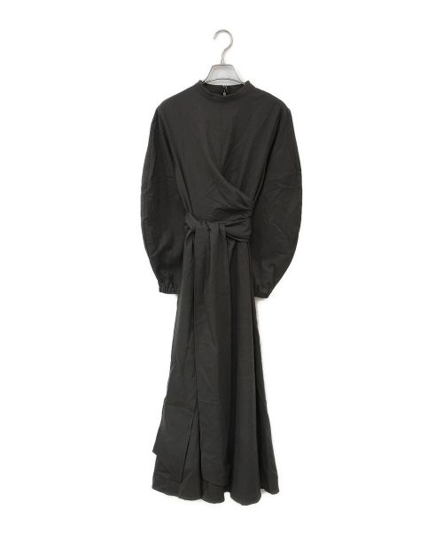 L'Or（ロル）L'Or (ロル) Cocoon Sleeve Wrap Dress グレー サイズ:FREEの古着・服飾アイテム