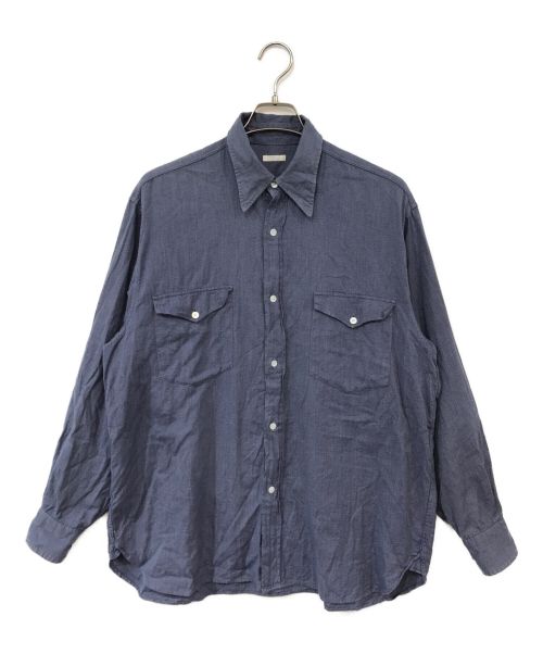 COMOLI（コモリ）COMOLI (コモリ) ヨリ杢ワークシャツ ネイビー サイズ:2の古着・服飾アイテム