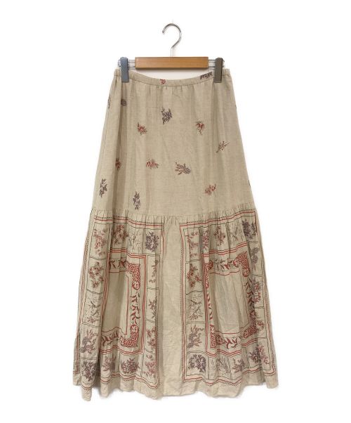 BEARDSLEY（ビアズリー）BEARDSLEY (ビアズリー) 総柄スカート ベージュ サイズ:Fの古着・服飾アイテム
