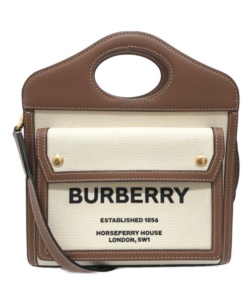 BURBERRY（バーバリー）BURBERRY (バーバリー) MN POCKET BAG ベージュ×ブラウンの古着・服飾アイテム