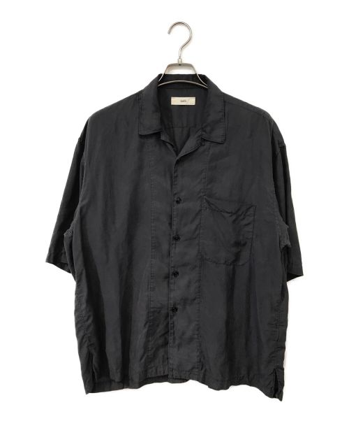 UNFIL（アンフィル）UNFIL (アンフィル) cotton silk twill short sleeve shirt ブラック サイズ:4の古着・服飾アイテム