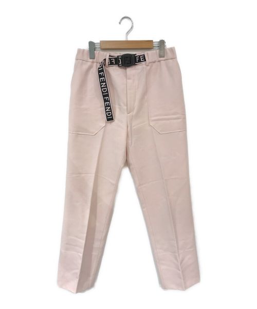FENDI（フェンディ）FENDI (フェンディ) ベルテッドパンツ ピンク サイズ:46の古着・服飾アイテム