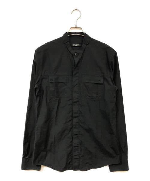 BALMAIN（バルマン）BALMAIN (バルマン) CHEMISE BIKER SHIRTS ブラック サイズ:39の古着・服飾アイテム