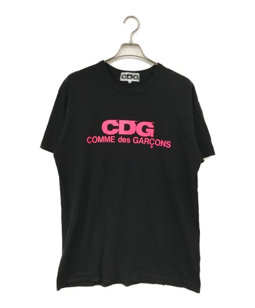 CDG（シーディージー）CDG (シーディージー コムデギャルソン) プリントTシャツ ブラック サイズ:XXLの古着・服飾アイテム