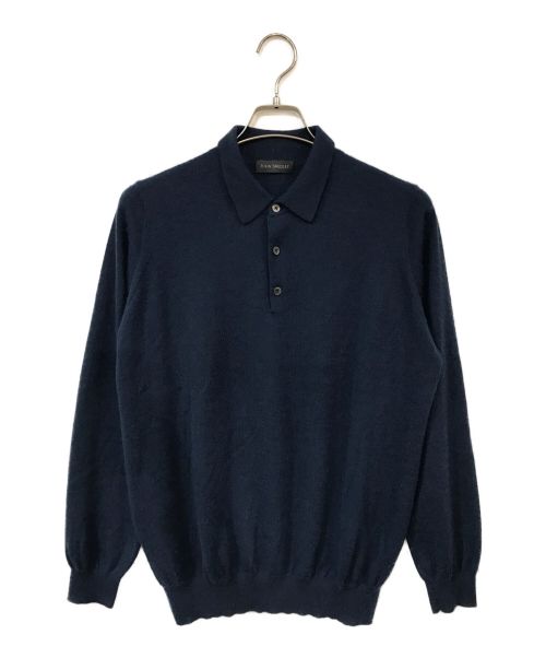 JOHN SMEDLEY（ジョンスメドレー）JOHN SMEDLEY (ジョンスメドレー) カシミヤニットポロシャツ ブルー サイズ:Mの古着・服飾アイテム