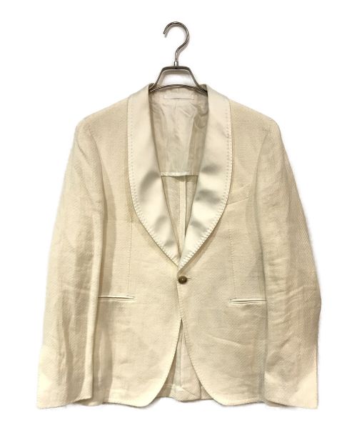 TAGLIATORE（タリアトーレ）TAGLIATORE (タリアトーレ) リネンショールカラージャケット ホワイト サイズ:48の古着・服飾アイテム
