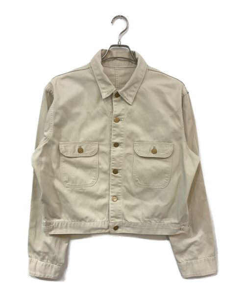 KEY（キー）KEY (キー) 刺繍ホワイトデニムジャケット アイボリー サイズ:記載なしの古着・服飾アイテム