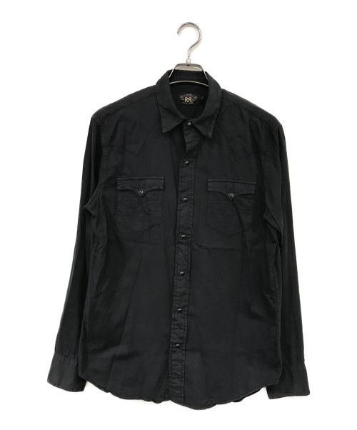RRL（ダブルアールエル）RRL (ダブルアールエル) コンチョボタンコトtンウエスタンシャツ ブラック サイズ:Ｍの古着・服飾アイテム