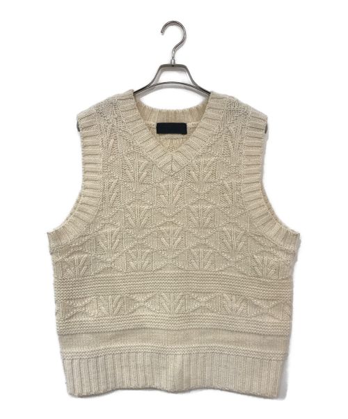 th products（ティーエイチプロダクツ）th products (ティーエイチプロダクツ) Hunting Knit Vest ホワイト サイズ:1の古着・服飾アイテム
