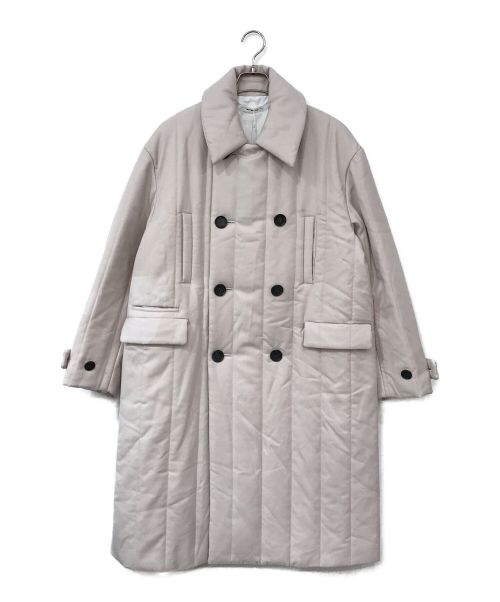 MATSUFUJI（マツフジ）MATSUFUJI (マツフジ) WOOL Stripe Quilted Double-Breasted COAT ベージュ サイズ:3の古着・服飾アイテム