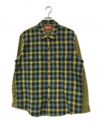 SUPREME）の古着「Houndstooth Plaid flannel shirt」｜イエロー