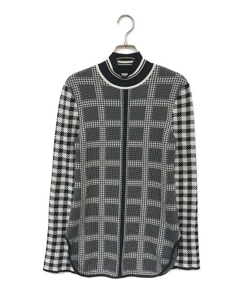 Mame Kurogouchi（マメクロゴウチ）Mame Kurogouchi (マメクロゴウチ) Multi Plaid Geometric Knit Top ブラック サイズ:1の古着・服飾アイテム