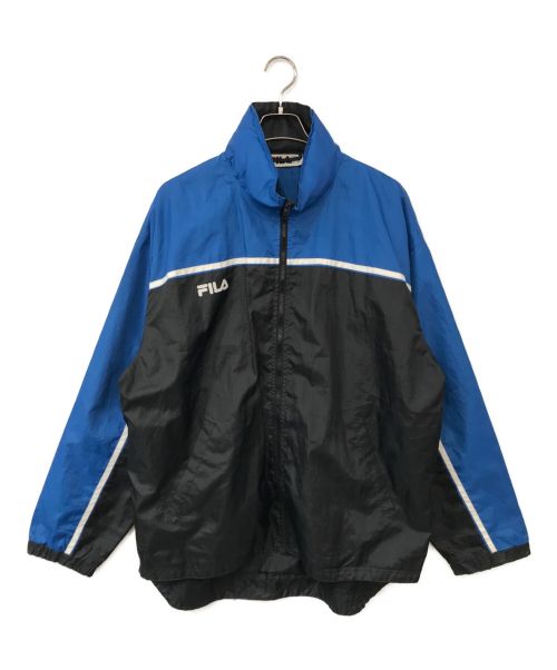 FILA（フィラ）FILA (フィラ) オールドナイロンジャケット ブルー×ブラック サイズ:XXLの古着・服飾アイテム