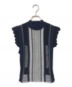 Mame Kurogouchiマメクロゴウチ）の古着「Net Stripe Knit Dress」｜ブルー
