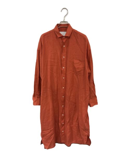 ticca（ティッカ）TICCA (ティッカ) リネンシャツワンピース オレンジ サイズ:Fの古着・服飾アイテム