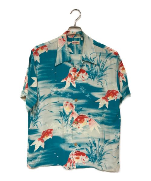 Sun Surf（サンサーフ）Sun Surf (サンサーフ) レーヨンアロハシャツ ブルー サイズ:Ｍの古着・服飾アイテム
