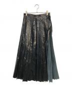 VALENTINOヴァレンティノ）の古着「レザープリーツスカート」｜ブラック