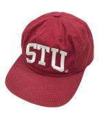 stussyステューシー）の古着「Stu arch strapback cap」｜レッド