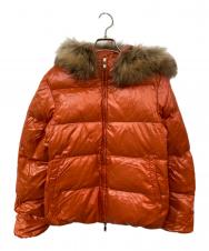 DUVETICA (デュベティカ) ファー付きダウンジャケット オレンジ サイズ:SIZE 42