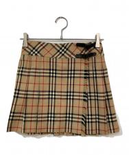 BURBERRY BLUE LABEL (バーバリーロンドンブルーレーベル) ノヴァチェックラップスカート ベージュ サイズ:SIZE 36