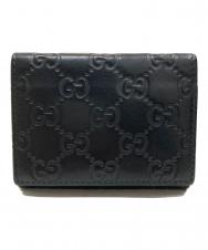 GUCCI (グッチ) GGシマ レザー カードケース ブラック