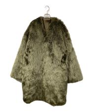 ALMOSTBLACK (オールモストブラック) NO COLLER RIVER FUR COAT グリーン サイズ:FREE
