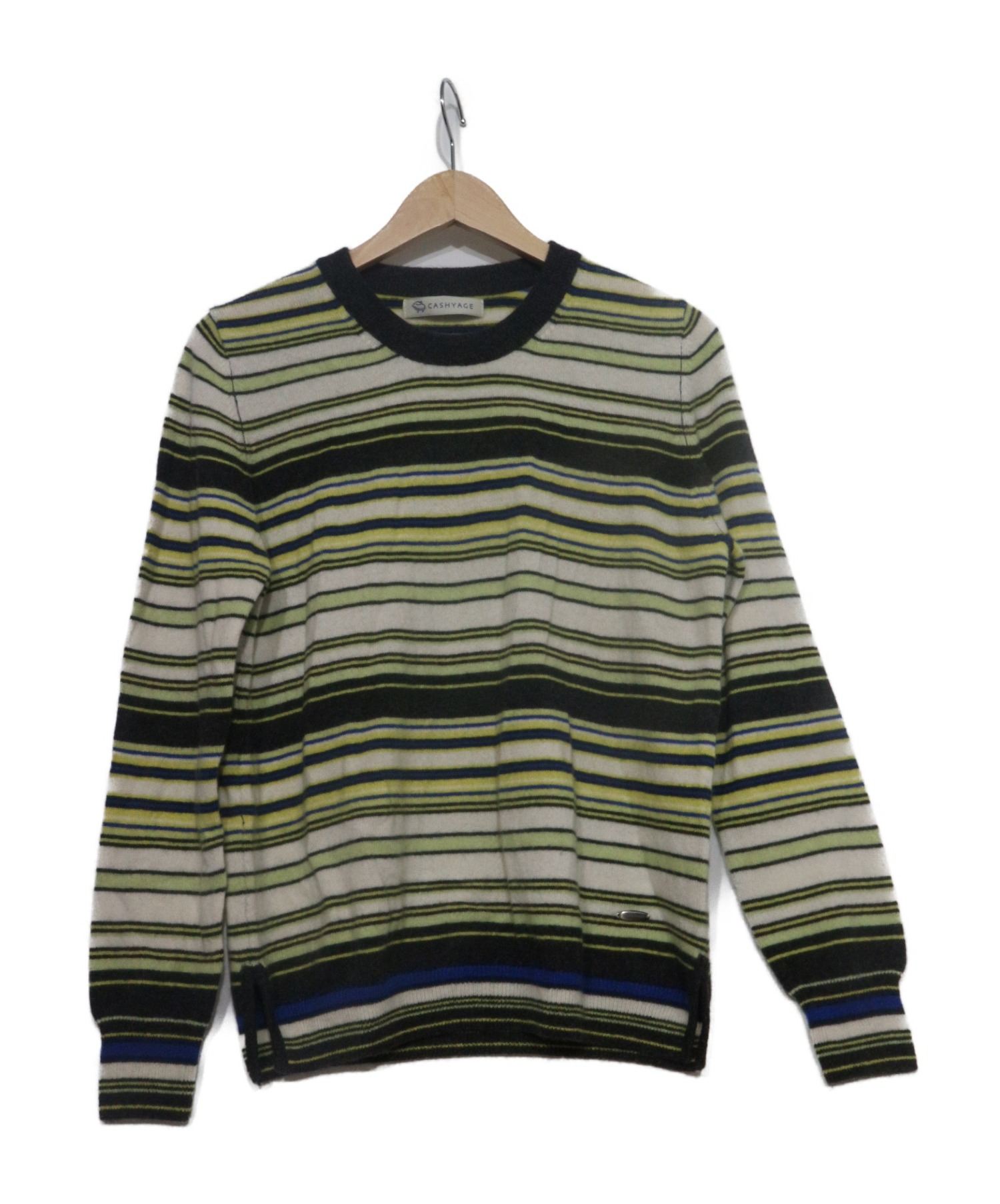 中古 古着通販 Cashyage カシヤージュ カシミヤmixボーダーセーター イエロー サイズ 表記36 ブランド 古着通販 トレファク公式 Trefac Fashion