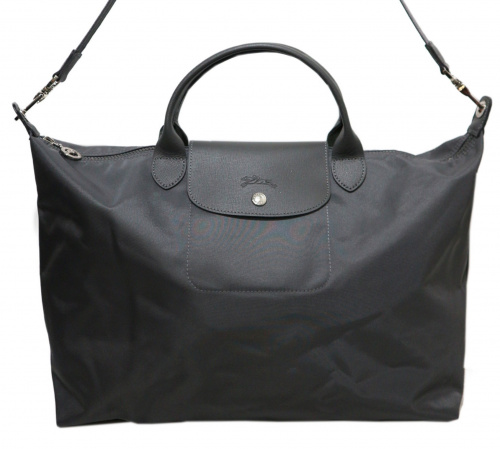 中古 古着通販 Longchamp ロンシャン 折りたたみショルダーバッグ グレー ブランド 古着通販 トレファク公式 Trefac Fashion
