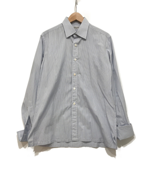 Charvet（シャルベ）Charvet (シャルベ) ストライプシャツ ブルー サイズ:記載なし ストライプの古着・服飾アイテム