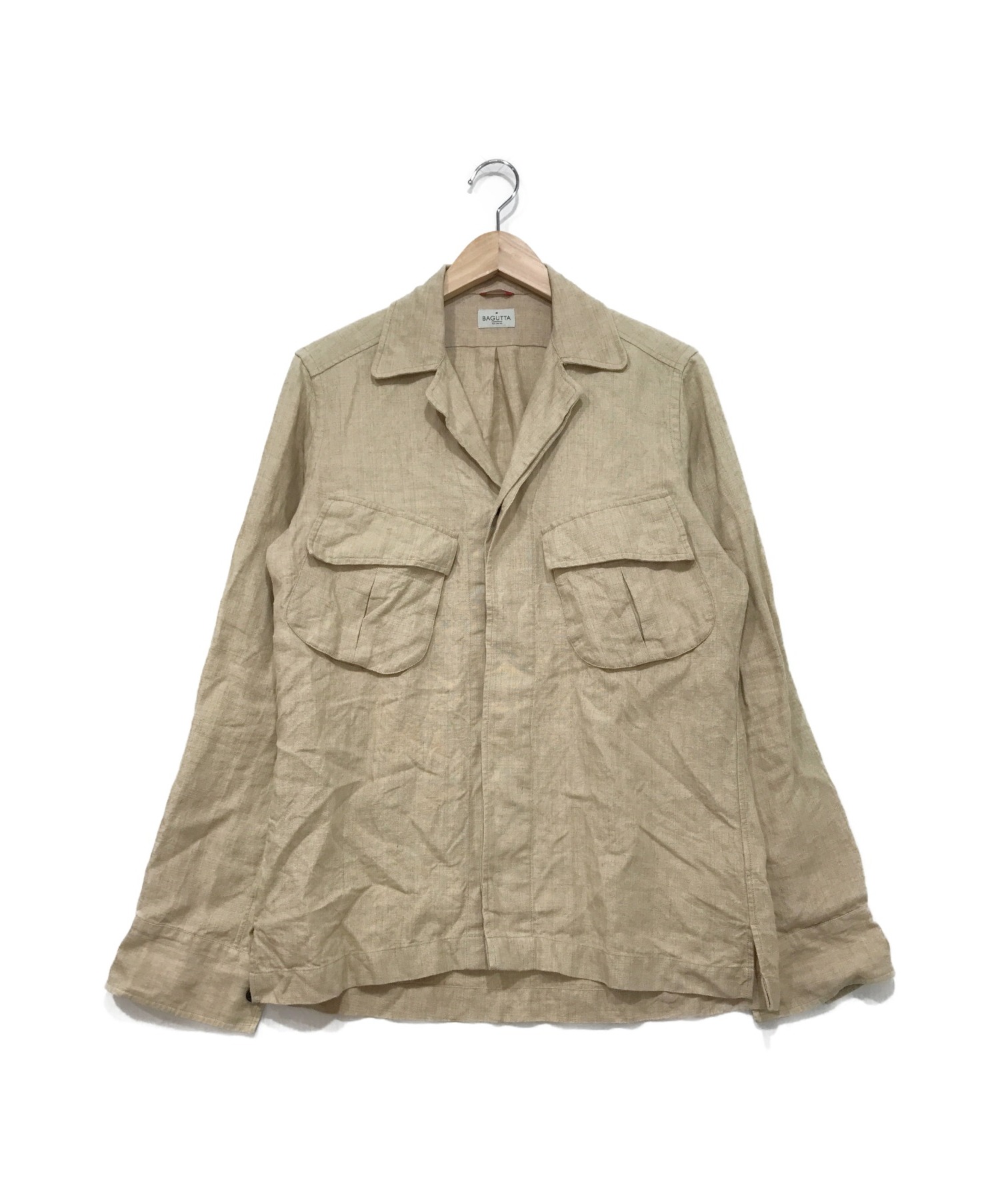 Bagutta (バグッタ) リネンシャツジャケット ベージュ サイズ:XS