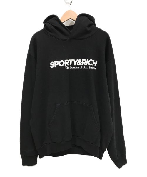 sporty&rich（スポーティーアンドリッチ）sporty&rich (スポーティアンドリッチ) プルオーバーパーカー ブラック サイズ:Lの古着・服飾アイテム