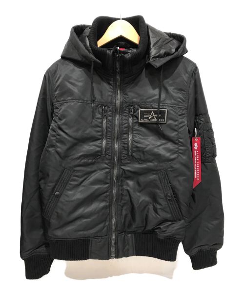 ALPHA（アルファ）ALPHA (アルファ) フーデッドリブジャケット ブラック サイズ:M 未使用品の古着・服飾アイテム