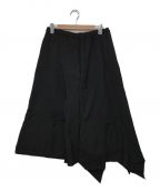 B Yohji Yamamoto（ビーヨウジヤマモト）の古着「シワギャバZIGZAGスカートパンツ」｜ブラック
