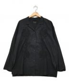 pheeta（フィータ）の古着「刺繍オープンカラーシャツ」｜ブラック