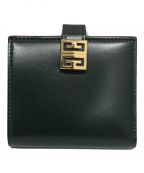 GIVENCHY（）の古着「4G Small Wallet in Two Tone Box Leather」｜グリーン
