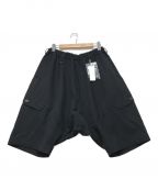 s'yte（サイト）の古着「Shiwanoaru P/e Stretch Twill Switching Seam Pocket 6-quarter-length Saruel Pants」｜ブラック