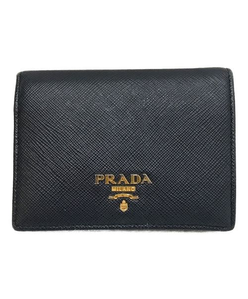 PRADA（プラダ）PRADA (プラダ) 2つ折り財布 ネイビーの古着・服飾アイテム
