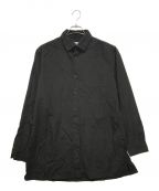 Yohji Yamamoto pour hommeヨウジヤマモト プールオム）の古着「N-台衿付シャツ環縫い」｜ブラック