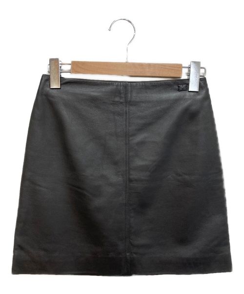 CHANEL（シャネル）CHANEL (シャネル) ラムレザースカート ブラック サイズ:34の古着・服飾アイテム