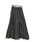 BEARDSLEY (ビアズリー) ドットパッチワークロングスカート ブラック：12800円