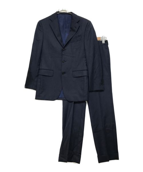 BEAMS F（ビームスエフ）BEAMS F (ビームスエフ) ヘリンボーン3Bジャケットセットアップスーツ ネイビー サイズ:44の古着・服飾アイテム