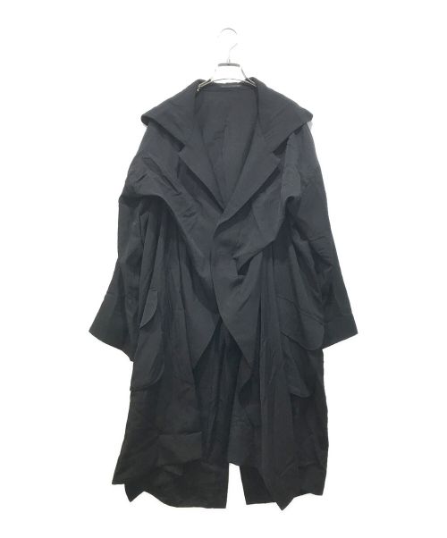 yohji yamamoto+noir（ヨウジヤマモトプリュスノアール）yohji yamamoto+noir (ヨウジヤマモトプリュスノアール) ウールギャバジンコート ブラック サイズ:1の古着・服飾アイテム