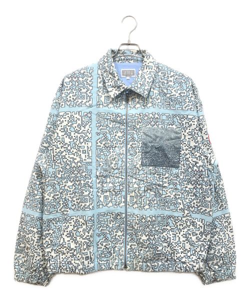 C.E（シーイー キャブエンプト）C.E (シーイー) モザイクパターンフリースジャケット ブルー サイズ:Lの古着・服飾アイテム