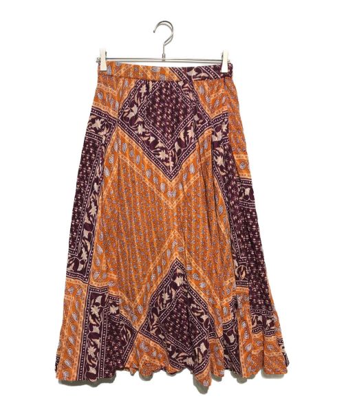 sara mallika（サラマリカ）sara mallika (サラマリカ) 総柄スカート オレンジ×パープル サイズ:Sの古着・服飾アイテム