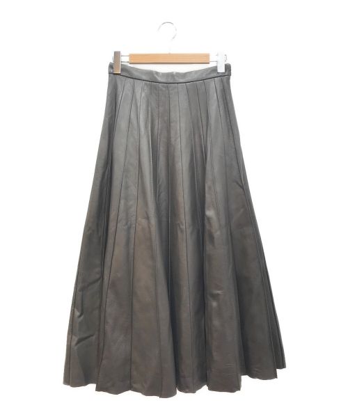 ebure（エブール）ebure (エブール) ラムレザースカート ブラウン サイズ:38の古着・服飾アイテム